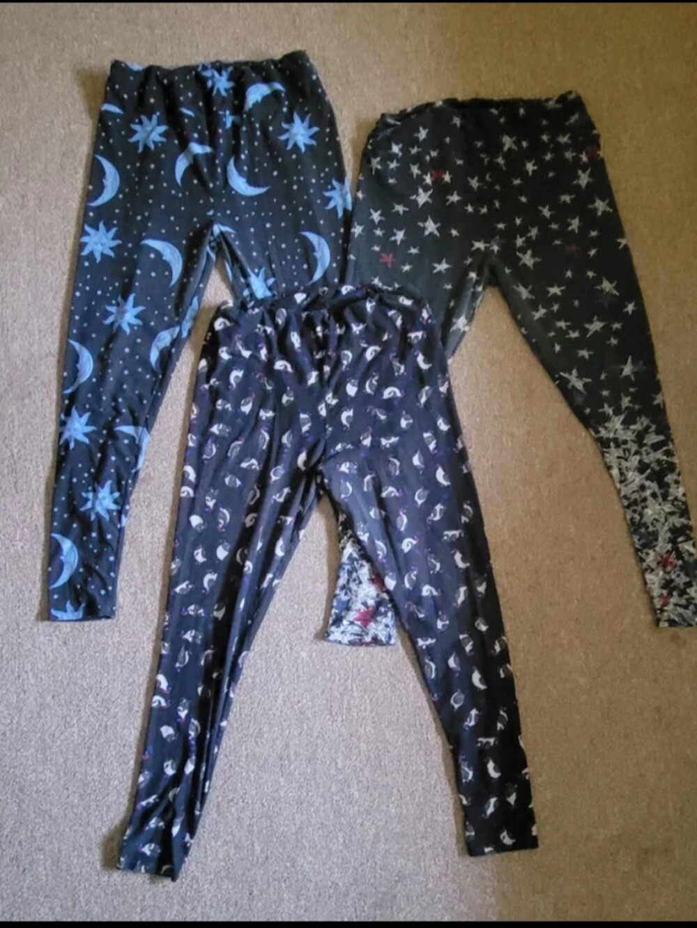 Women's Lularoe Bundle of 3 Tall & Curvy Leggings Black